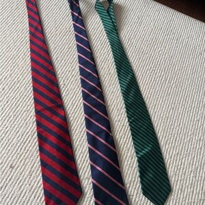 Brooks Brothers Striped Silk Ties - Red, Navy, Green